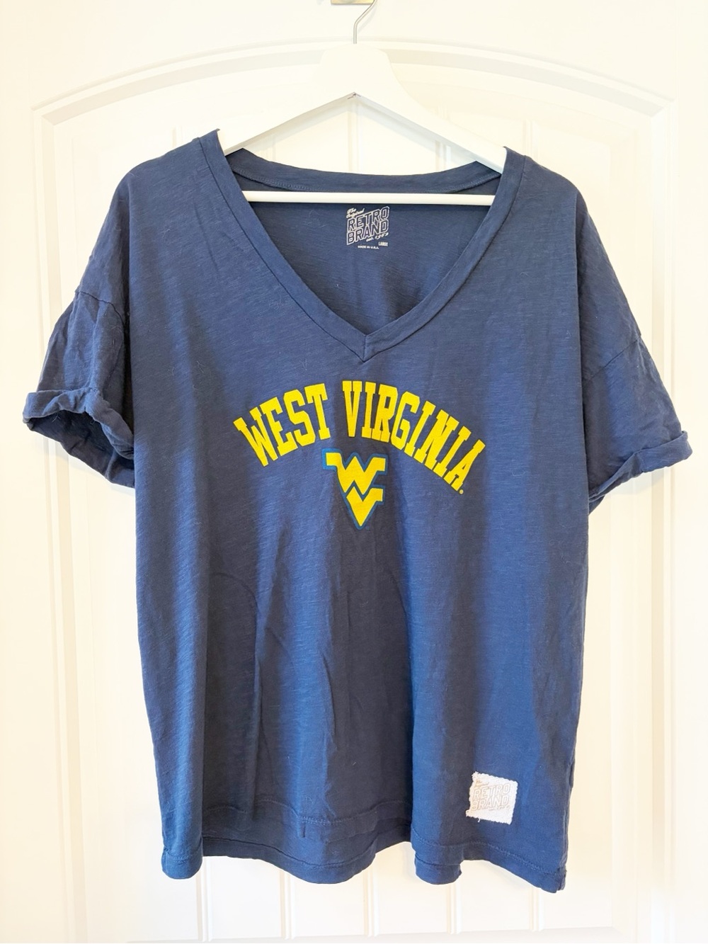 Retro Brand I WVU Gameday Tee Shirt, Blue & Gold